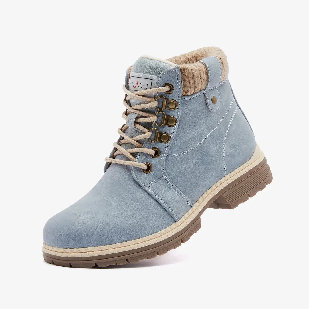 Casual winter hiking snow ankle boots for women winter-blue