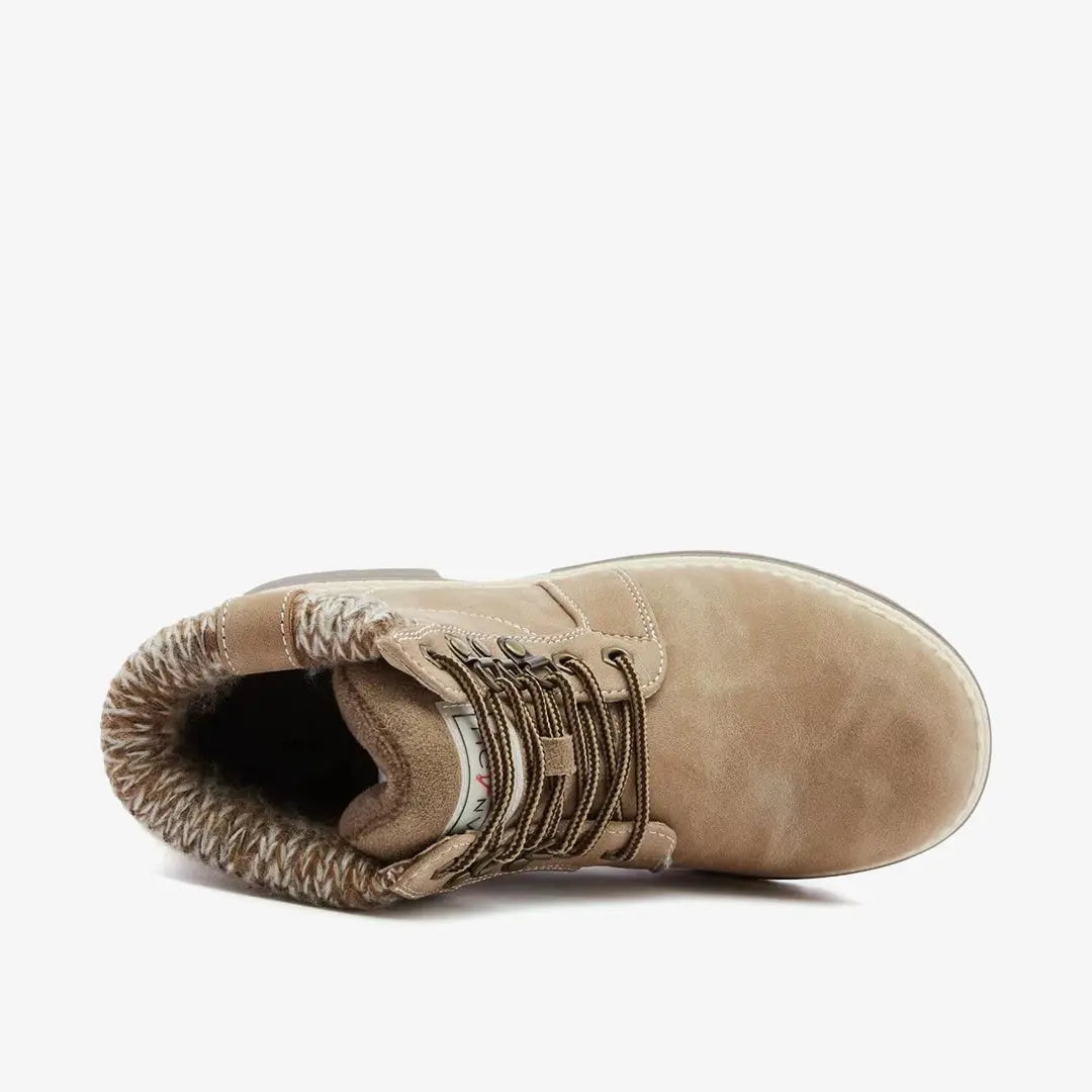 Casual winter hiking snow ankle boots for women winter-light Brown