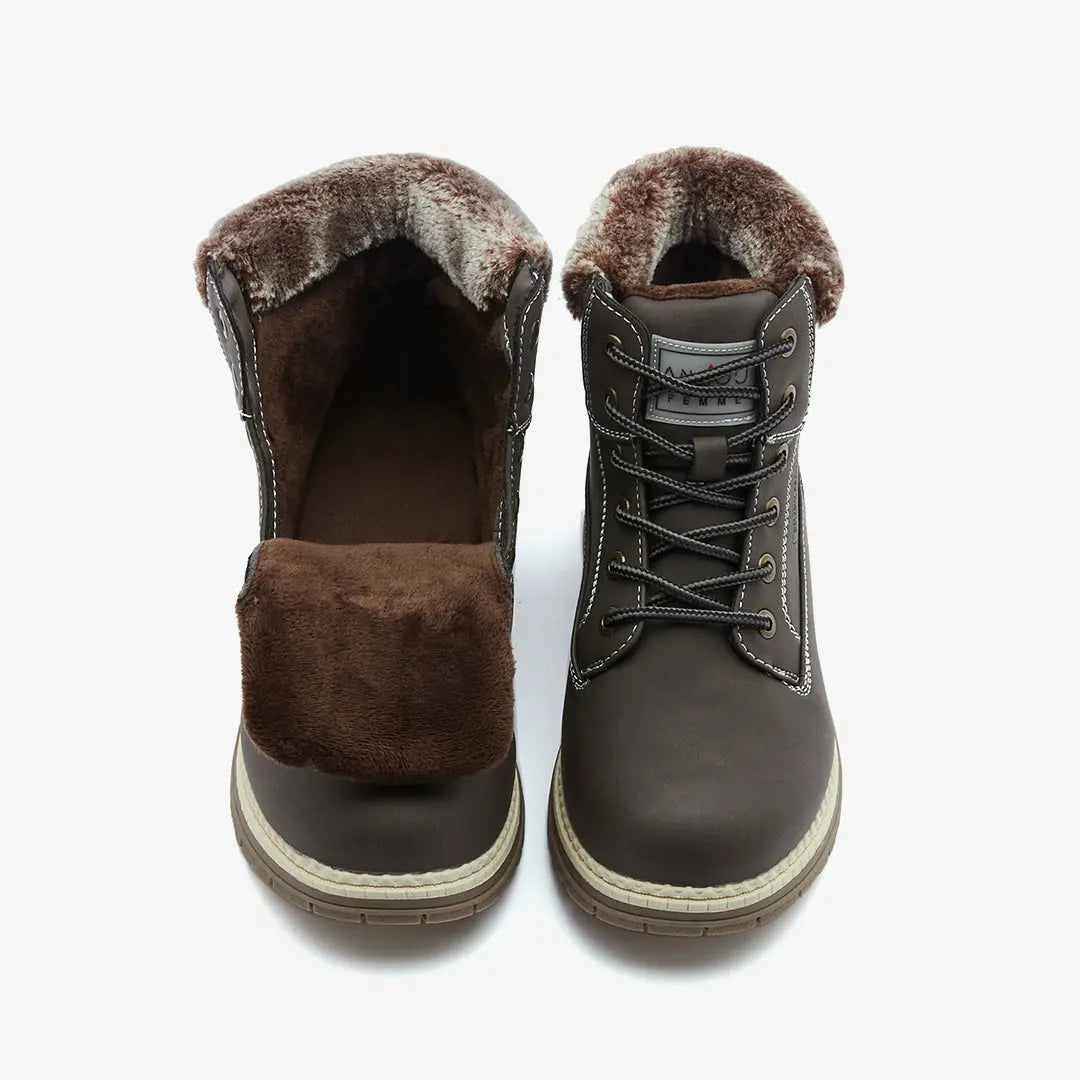 Womens Hiking Snow Winter Boots Brown