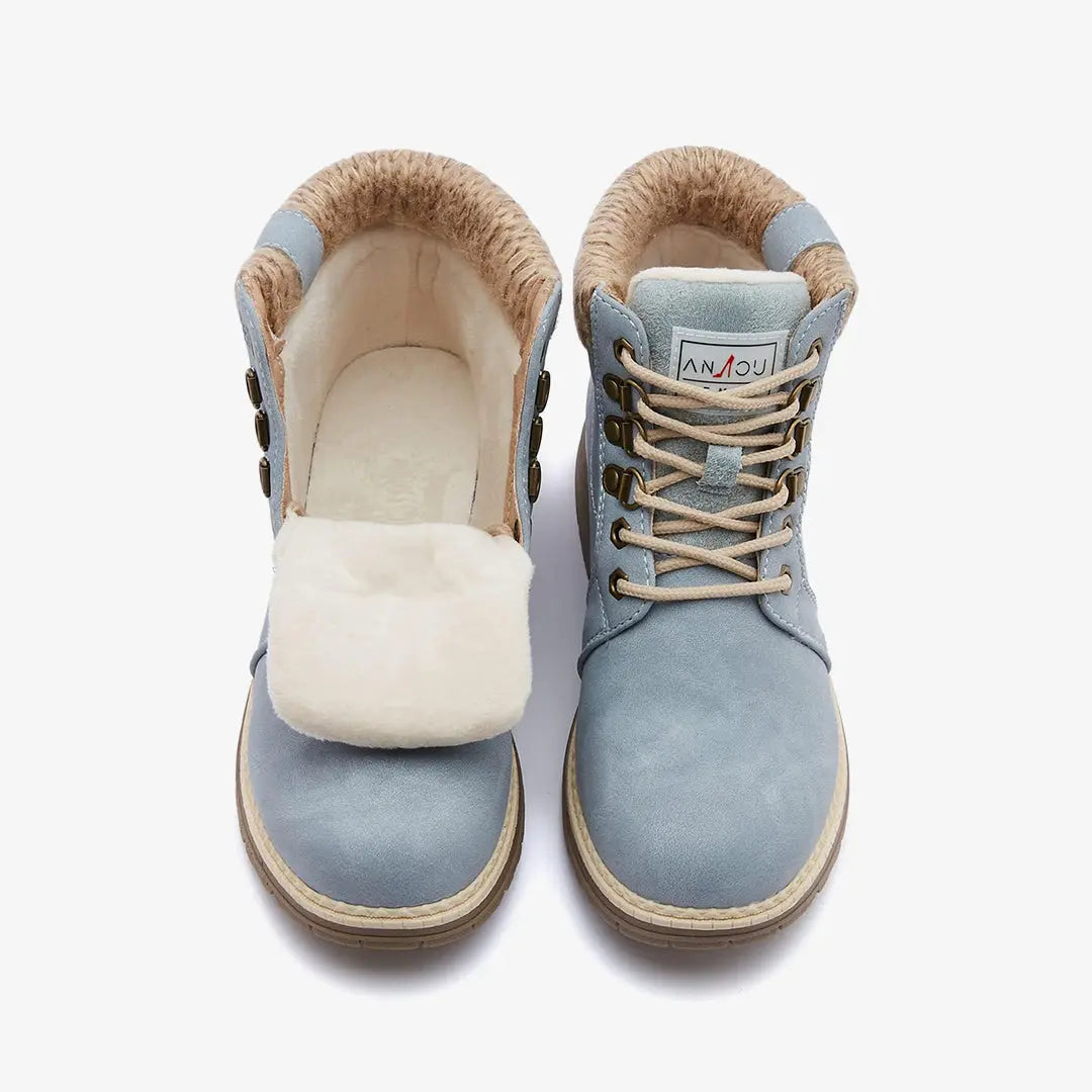 Casual winter hiking snow ankle boots for women winter-blue
