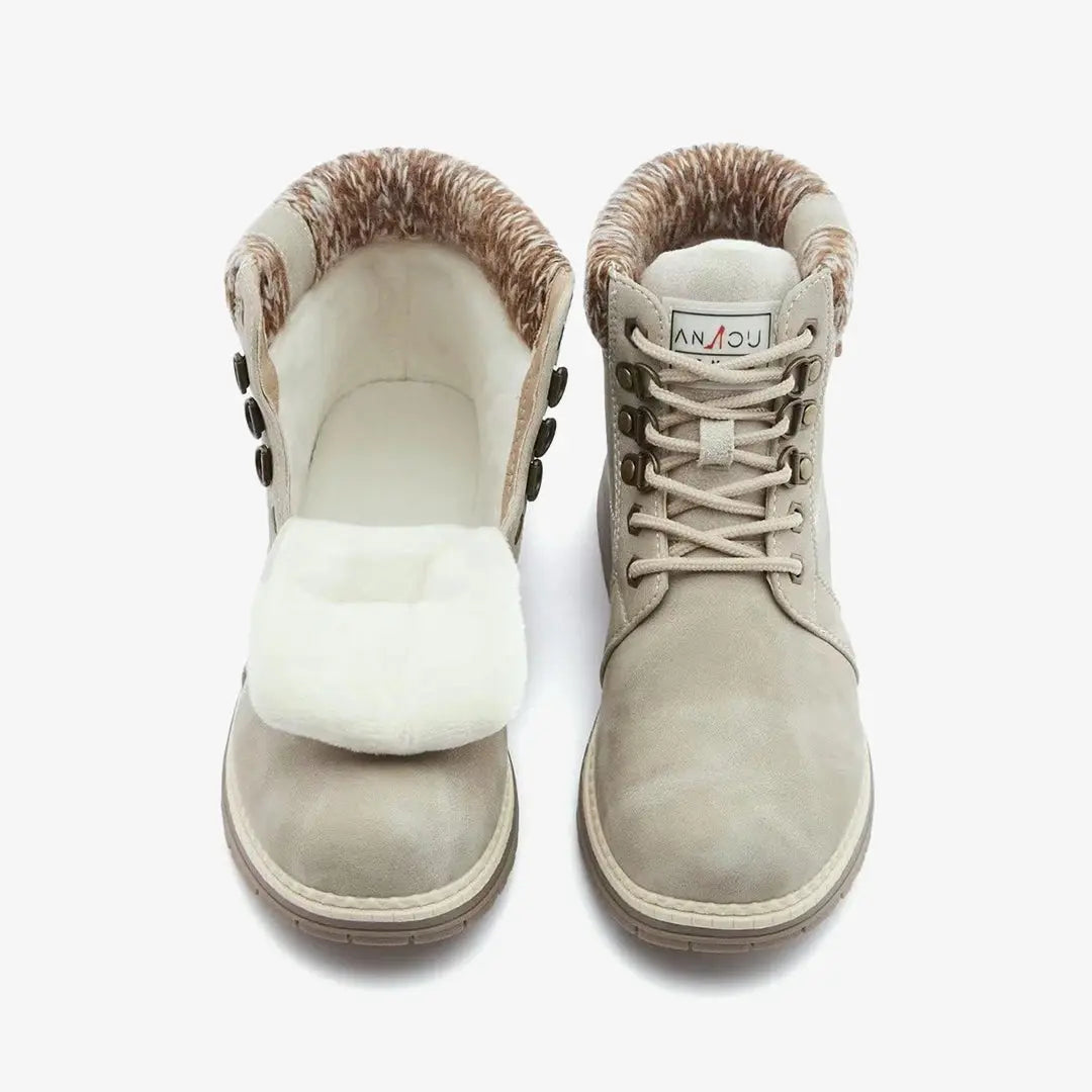 Casual winter hiking snow ankle boots for women winter-grey