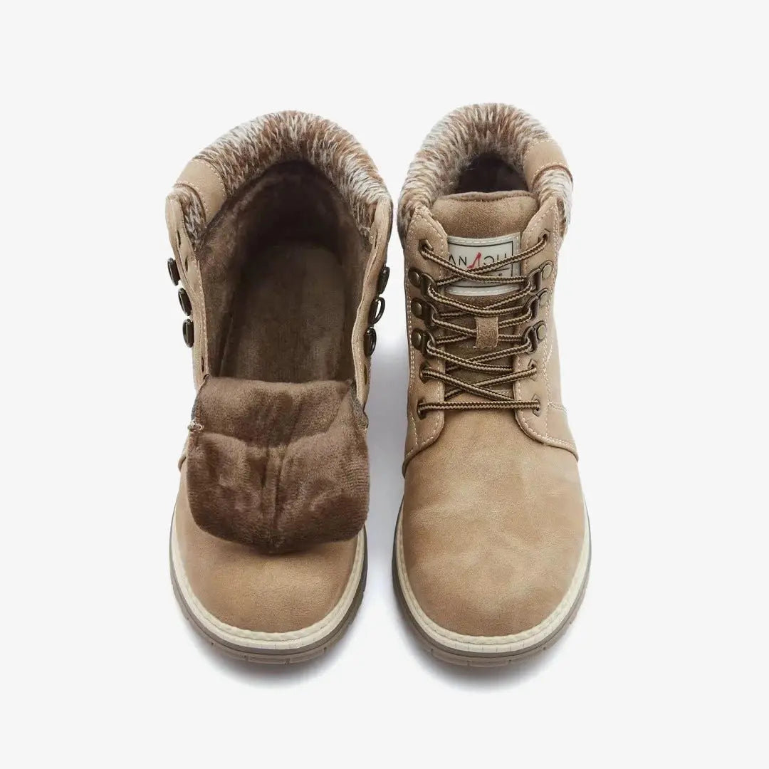 Casual winter hiking snow ankle boots for women winter-light Brown